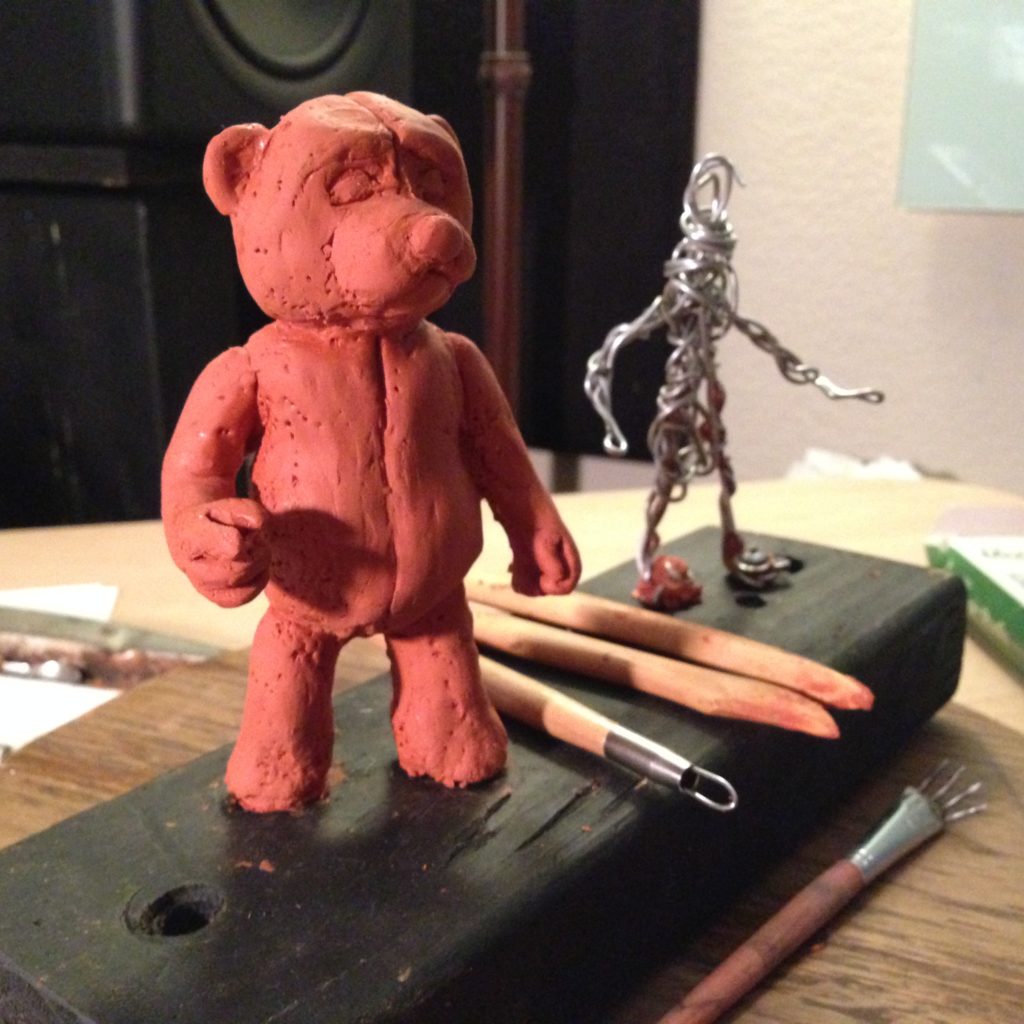 Clay sculpt of the bear character